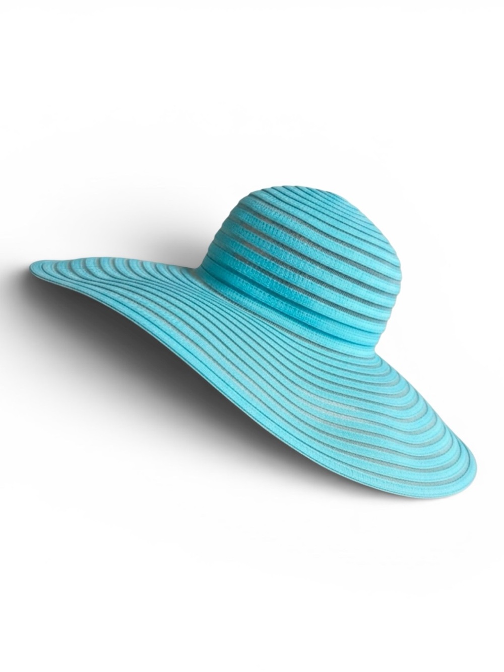 Babani Wide Brim Packable Sun Hat Aqua Blue Resort Wear Beach Vacation Summer M